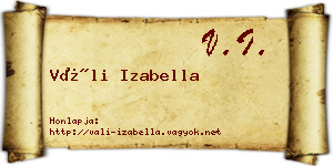 Váli Izabella névjegykártya